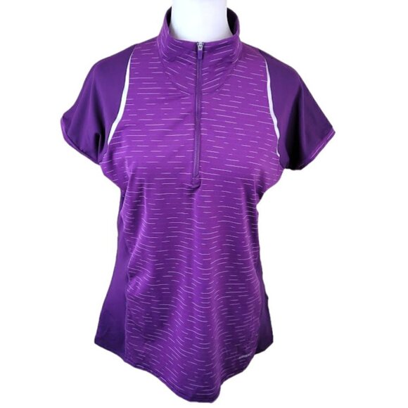 Cutter & Buck Drytec UPF 50+ Short Sleeve Elite Contour Mock Jersey Shirt Size M - Picture 1 of 13